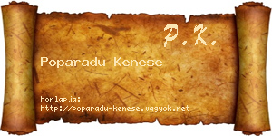 Poparadu Kenese névjegykártya